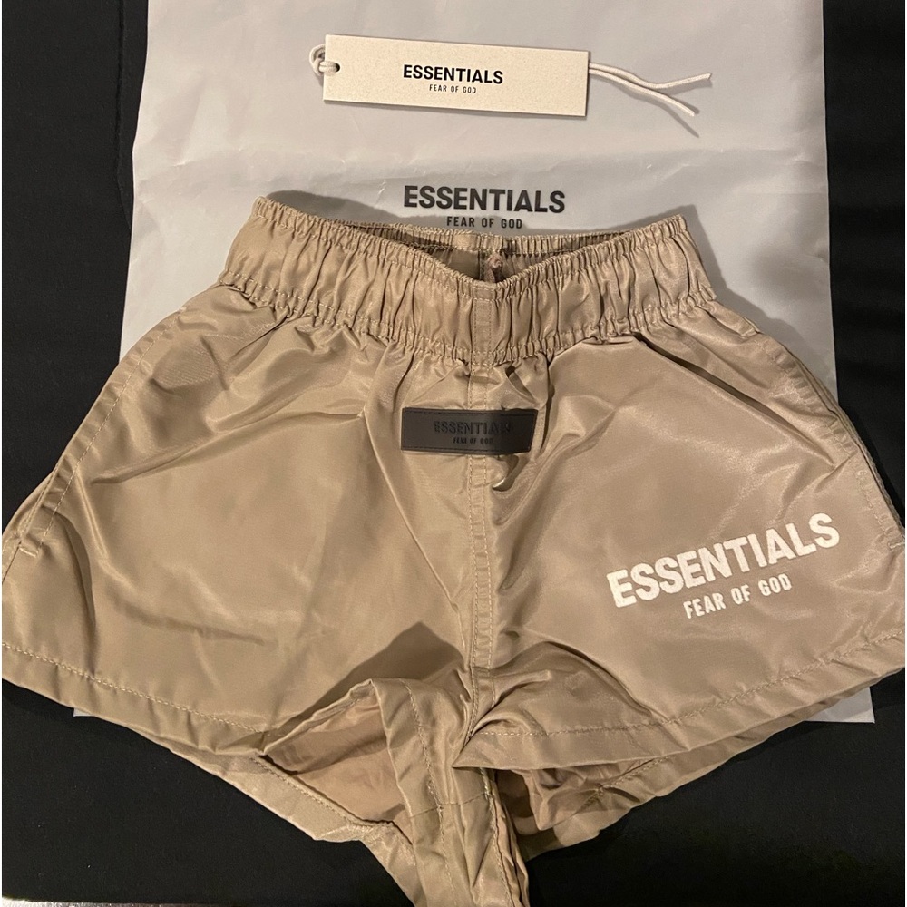 Authentic kids Essentials fear of God nylon shorts size 4/5 unisex.